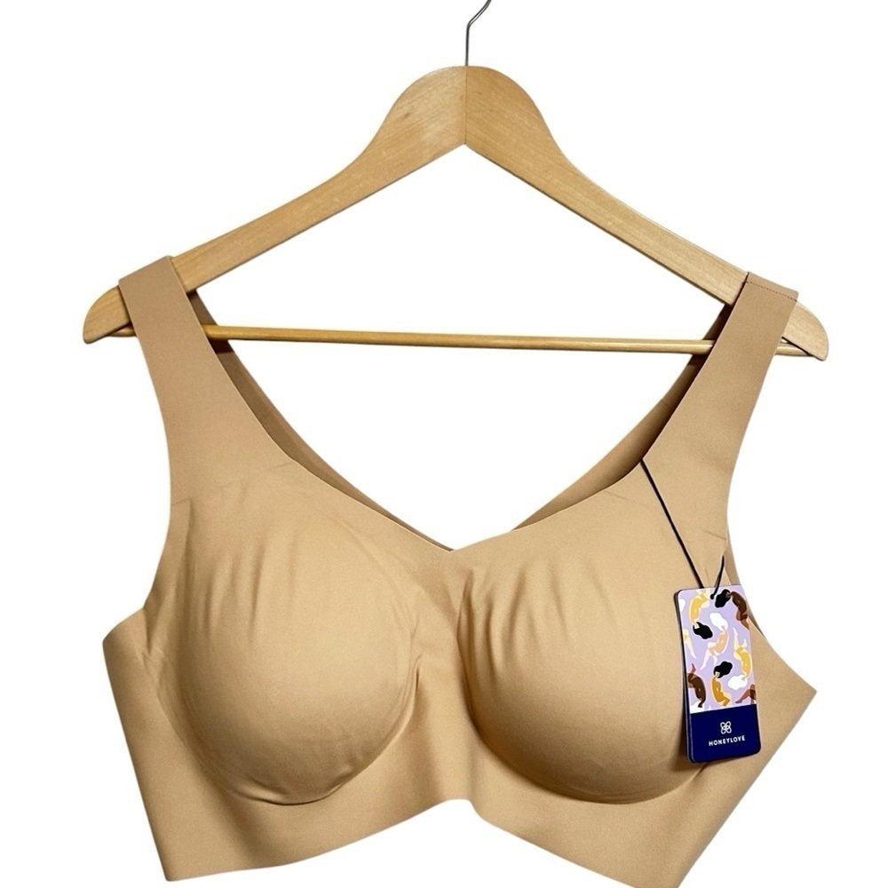 Honeylove Women’s V-Neck Bra Wireless Sculpting Bra Size 3X In Nude Sand NWT